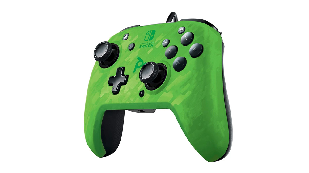 PDP Nintendo Switch Faceoff Deluxe Controller + Audio Camo Green