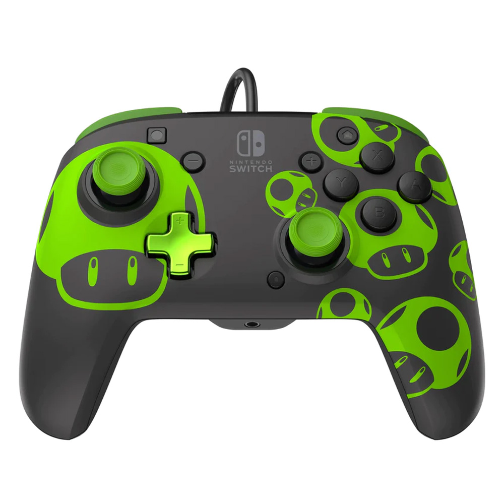 PDP Nintendo Switch Wired Controller Rematch – 1UP Glow in the Dark