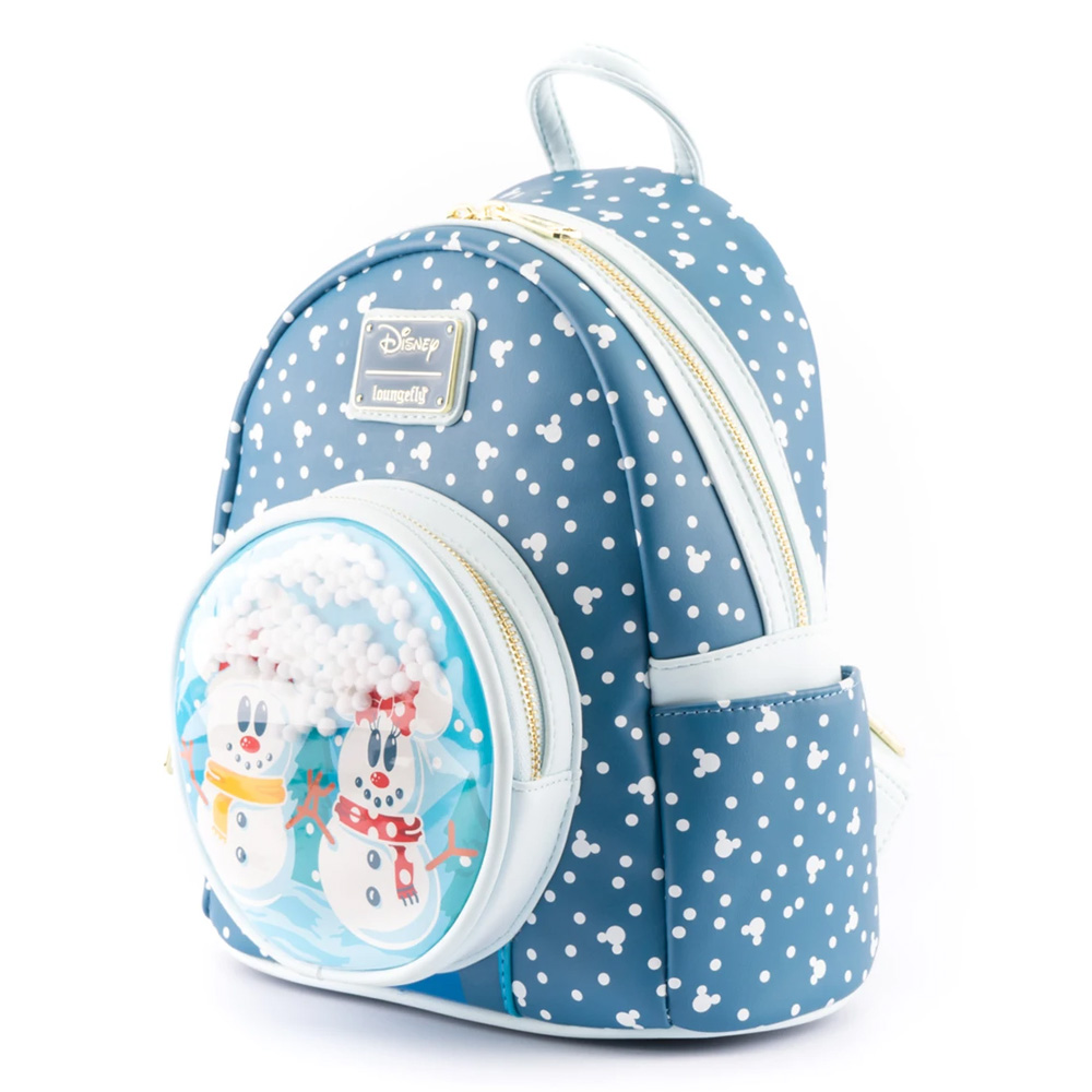 Loungefly Disney Snowman Minnie Mickey Snow Globe Mini Backpack