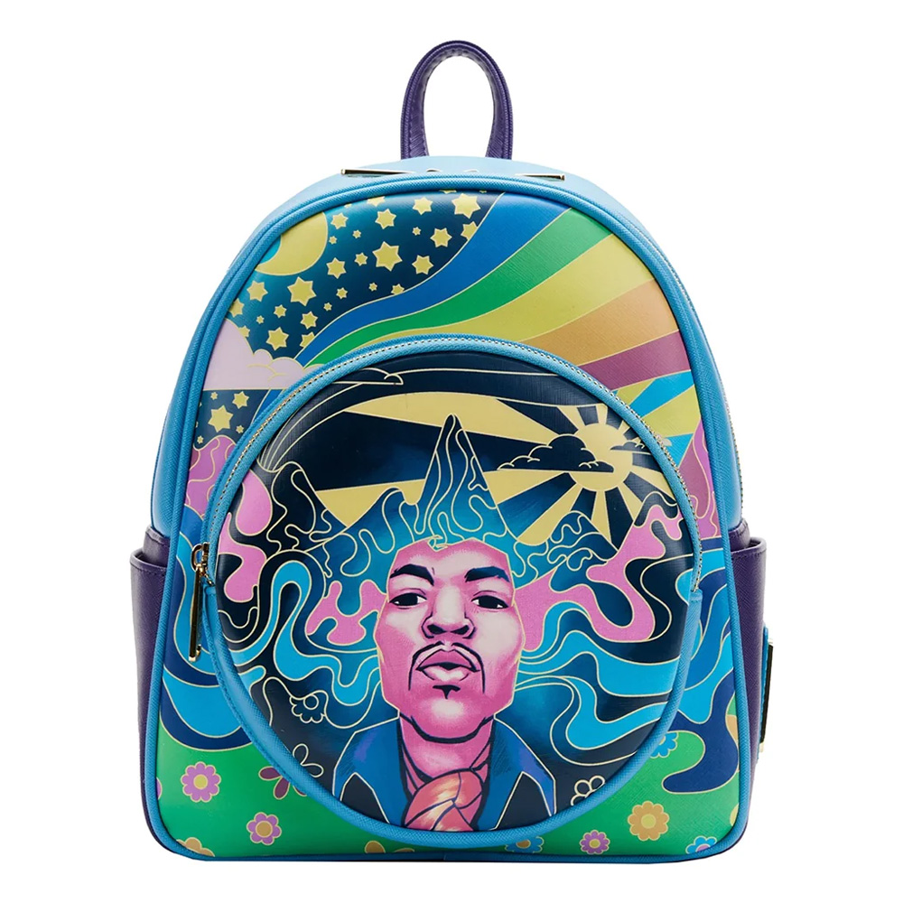 Loungefly Jimi Hendrix Psychodelic Landscape Zip Mini Backpack