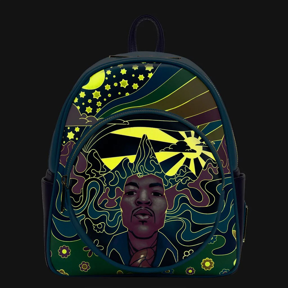 Loungefly Jimi Hendrix Psychodelic Landscape Zip Mini Backpack