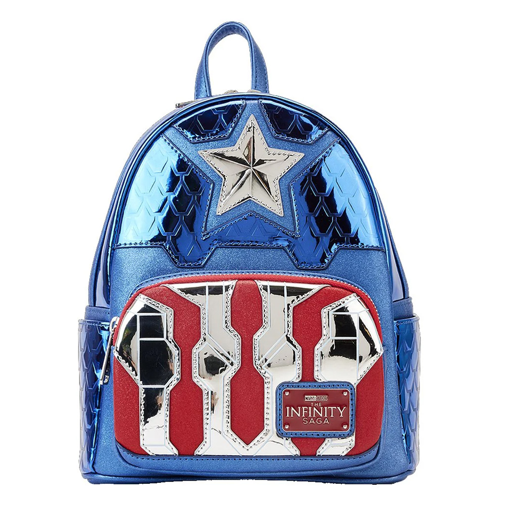 Loungefly Marvel Shine Captain America Cosplay Mini Backpack