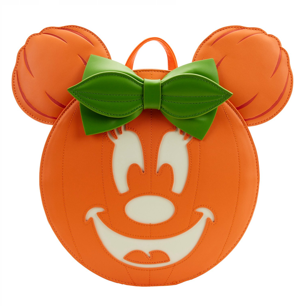Loungefly Disney Glow Face Minnie Pumpkin Minnie Mini Backpack