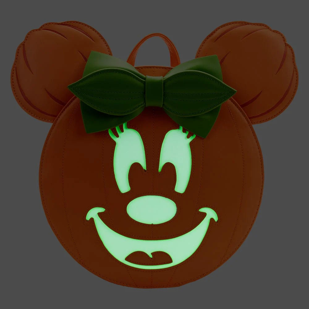 Loungefly Disney Glow Face Minnie Pumpkin Minnie Mini Backpack