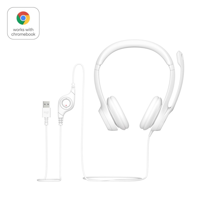 Logitech Logitech H390 ClearChat Comfort USB Headset White