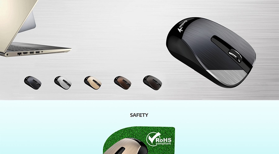 Genius Genius ECO-8015 Rechargeable Wireless Mouse Chocolate, NEW Package