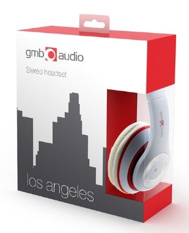 MHS-LAX-W Gembird Stereo slusalice sa mikrofonom Los Angeles white (1×3,5mm)