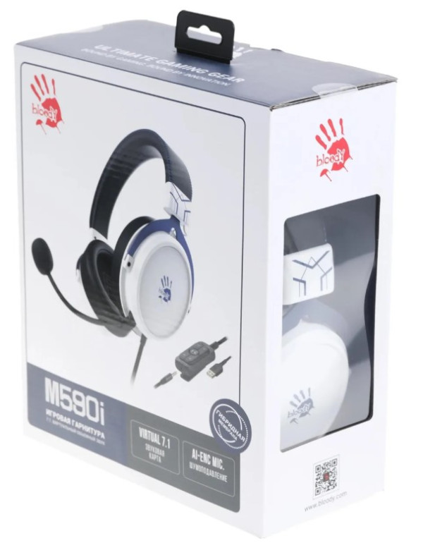 A4-M590i NAVY A4Tech Bloody gejmerske slusalice sa mikrofonom, 7.1 SURROUND, 50mm/16ohm, 3.5mm+USB