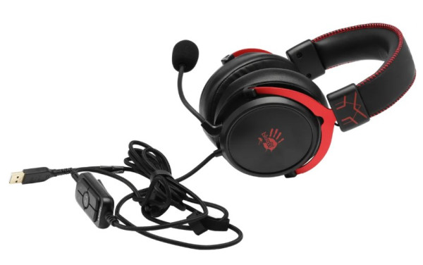 A4-M590i RED A4Tech Bloody gejmerske slusalice sa mikrofonom, 7.1 SURROUND, 50mm/16ohm, 3.5mm+USB