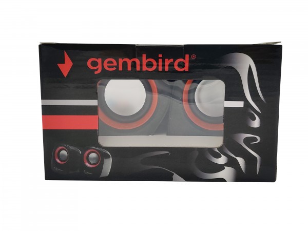 SPK-107 ** Gembird Stereo zvucnici Orange/Black, 2 x 3W RMS USB pwr, 3.5mm kutija sa prozorom (379)