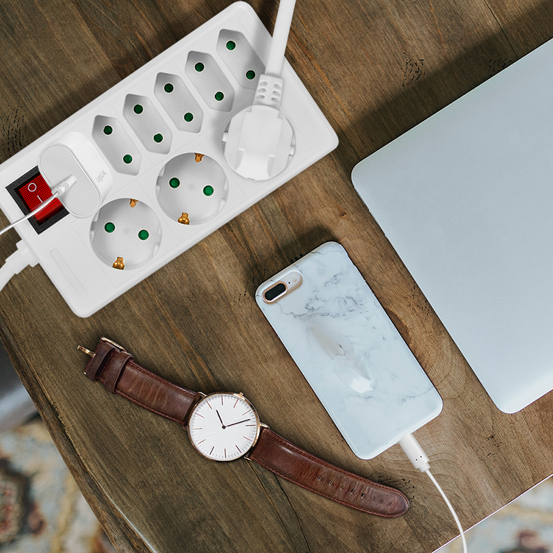 LogiLink Logilink produžni kabl 7 mesta, 3x CEE 7/3, 4x CEE 7/16, prekidač, 5.0m, beli