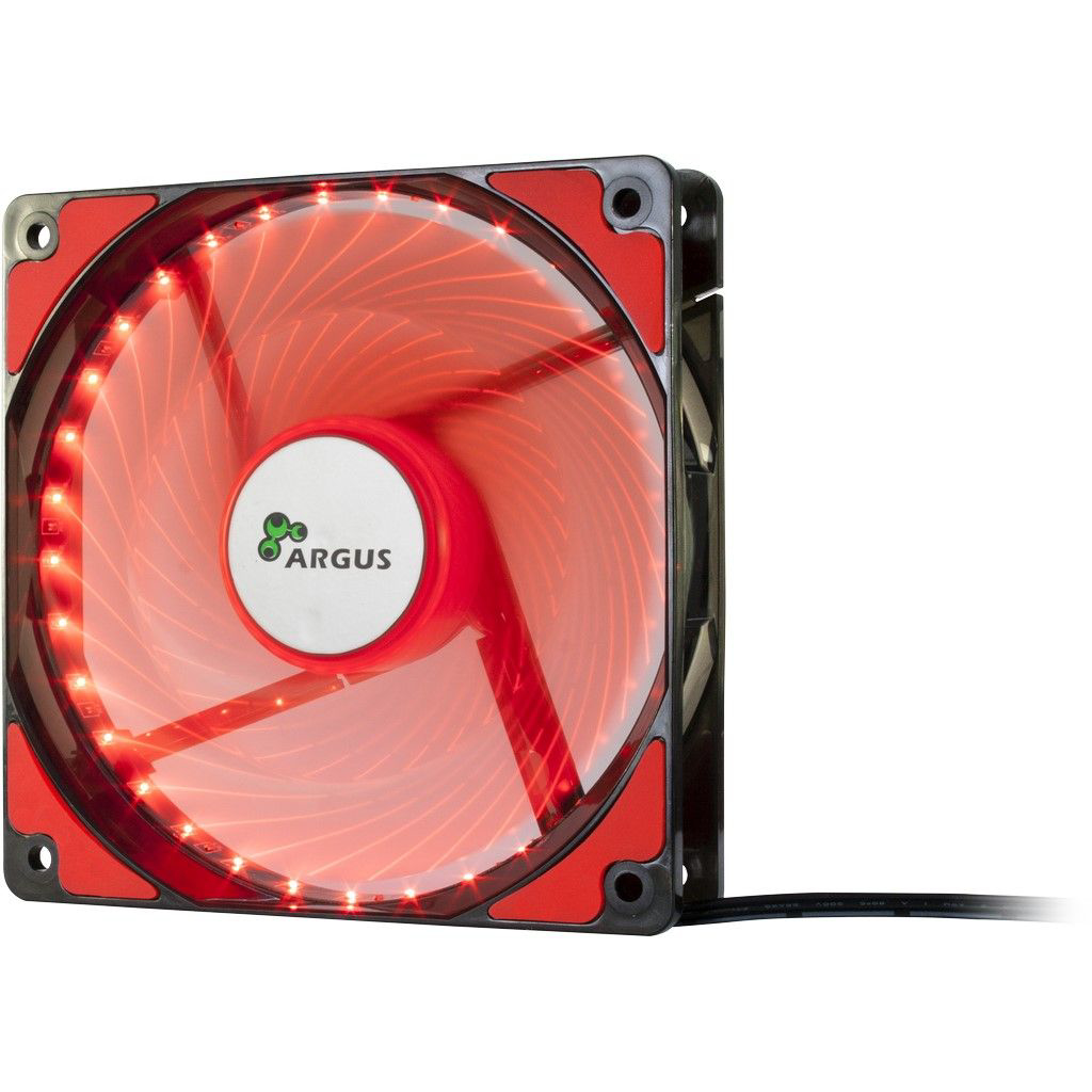 InterTech InterTech Fan Argus L-12025 RD, 120mm LED, Red