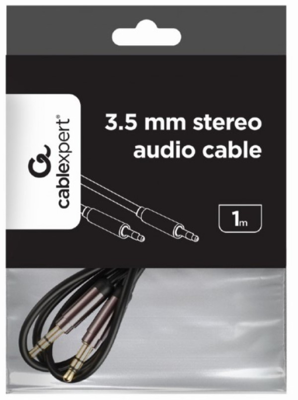CCAP-444-1M Gembird 3.5mm stereo plug to 3.5mm stereo plug audio kabl pozlaceni konektor 1m