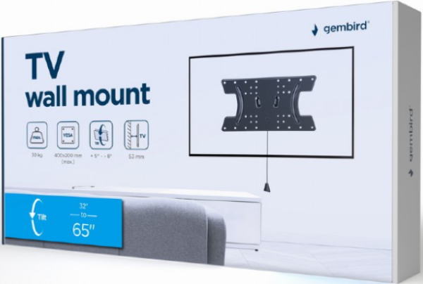 WM-65T-02 Gembird tilt VESA max. 20x40cm 32-65 max.30kg