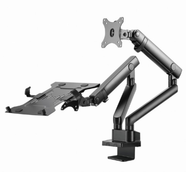 MA-DA3-02 Gembird Podesivi stoni drzac za monitor tilt, 17-32 max.2x8kg +nosac za laptop,full-motion