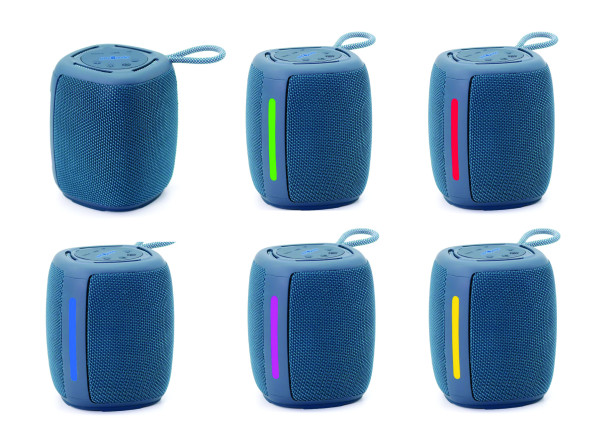 SPK-BT-LED-03-B Gembird Portable RGB LED Bluetooth speaker 5W, BT, FM, TF, USB, Handsfree, blue