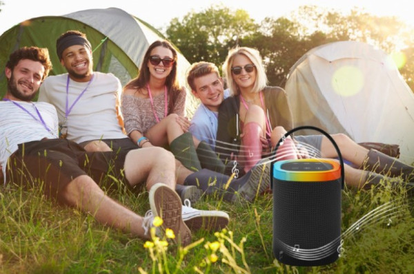 SPK-BT-LED-06 Gembird Portable Bluetooth LED speaker, 10W, BT, FM, USB, Handsfree, Black