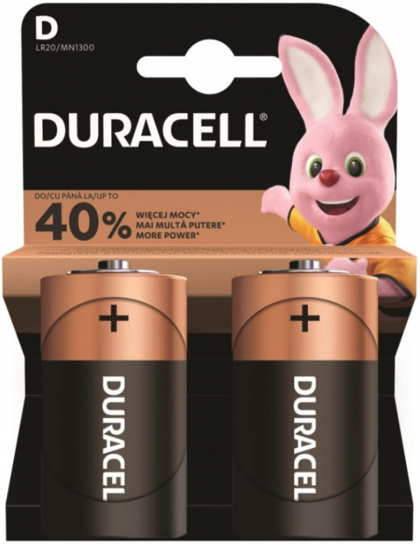 Duracell Tip D 1.5V LR20 MN1300, PAK2 CK, ALKALNE baterije – najdeblje