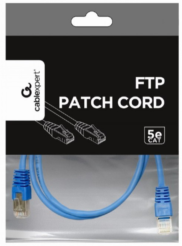 PP22-1M/B Gembird Mrezni kabl FTP Cat5e Patch cord, 1m blue