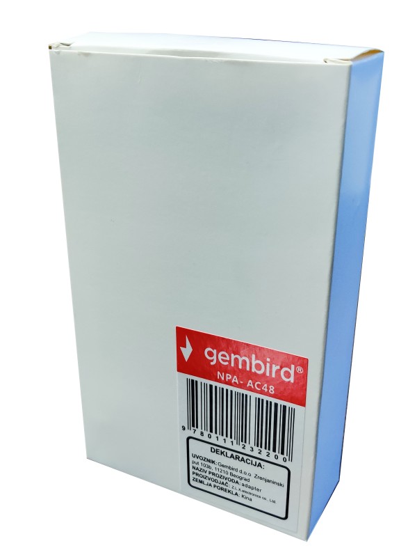 NPA-AC48 ** Gembird punjac 12v/3A 36W, 1m kabl sa uzemljenjem, Coper napajanje, DC 5.5×2.1mm CE(499)