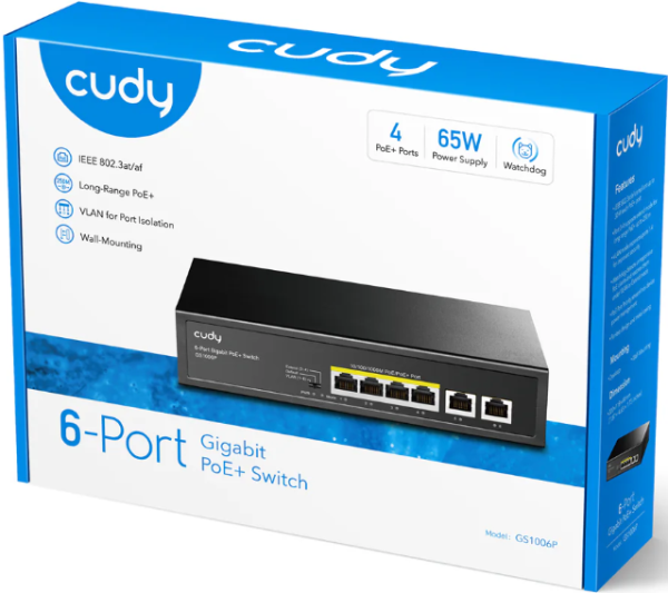 Cudy GS1006P 6-Port Gigabit PoE+ Switch