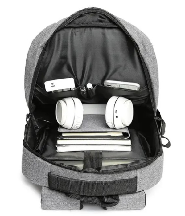 Ranac poslovni MARTIN Sivi za laptop 15,6inc 42x34x12cm USB konektor