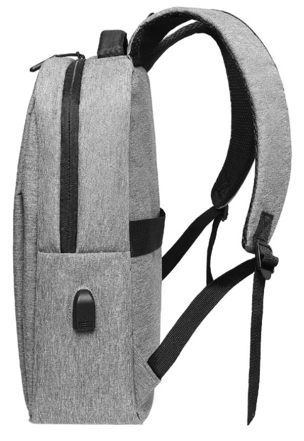 Ranac poslovni MARTIN Sivi za laptop 15,6inc 42x34x12cm USB konektor