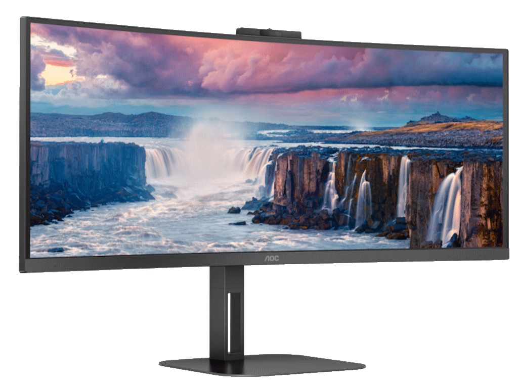 AOC Monitor AOC CU34V5CW/BK 34″/VA,zakrivljen,21:9/3440×1440/100Hz/1ms MPRT/HDMI,DP,USB/visina/kamera