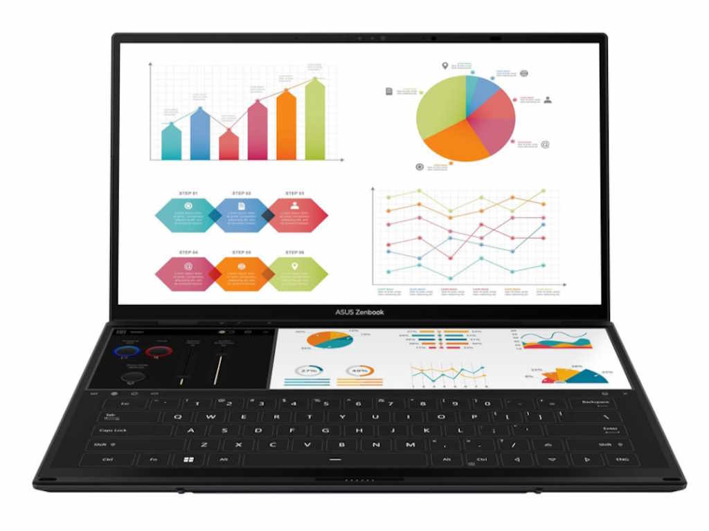 Asus Laptop ASUS Zenbook Duo UX8406MA-PZ192X WIn11 Pro/14″ OLED WQXGA+ Touch/U7 155H/16GB/1TB SSD/siva