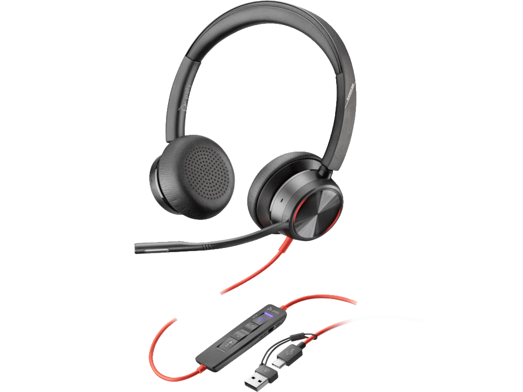 HP PSG Slušalice HP Poly Blackwire 8225 Stereo MS Teams Cert USB-C Headset +USB-C/A Adapter/8X225AA/crna