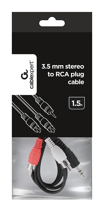 Gembird 3.5 mm stereo to RCA plug cable, 1.5 m