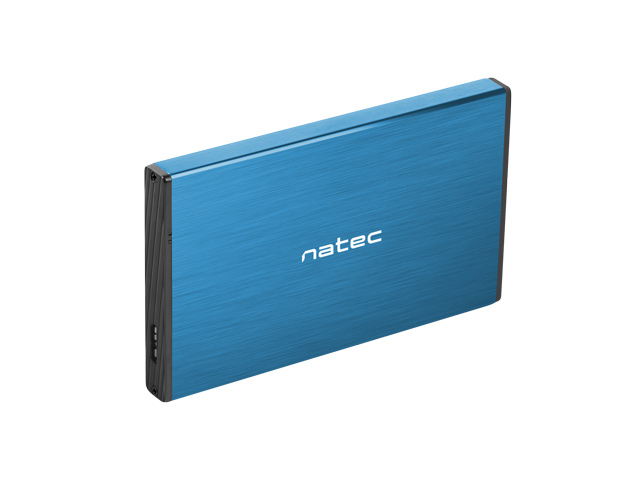 Natec RHINO GO, HDD/SSD External Enclosure 2.5″,  SATA III, USB3.0, Aluminium, Blue
