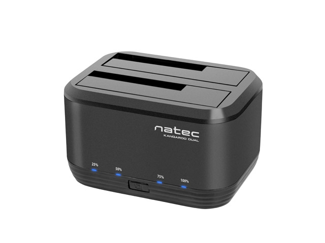 Natec KANGAROO DUAL HDD/SSD Docking Station, 2x 2.5/3.5″ SATA III, USB3.0 (up to 5Gb/s)