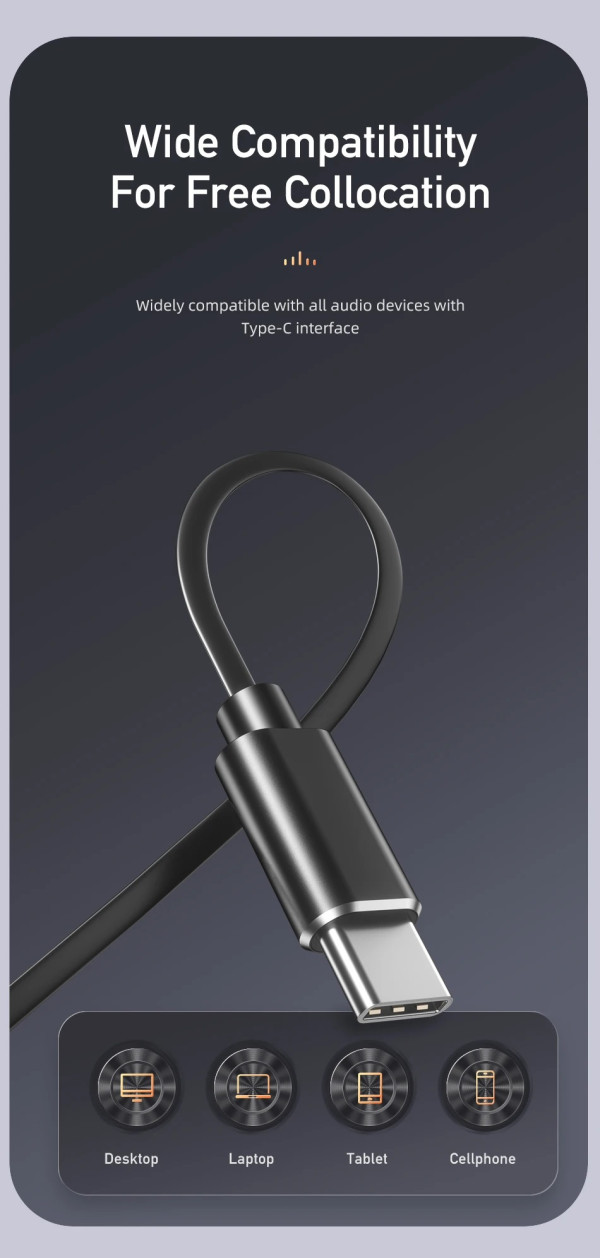 AWEI Slušalice AWEI TC-7 Bubice  USB-C w/microphone Crne