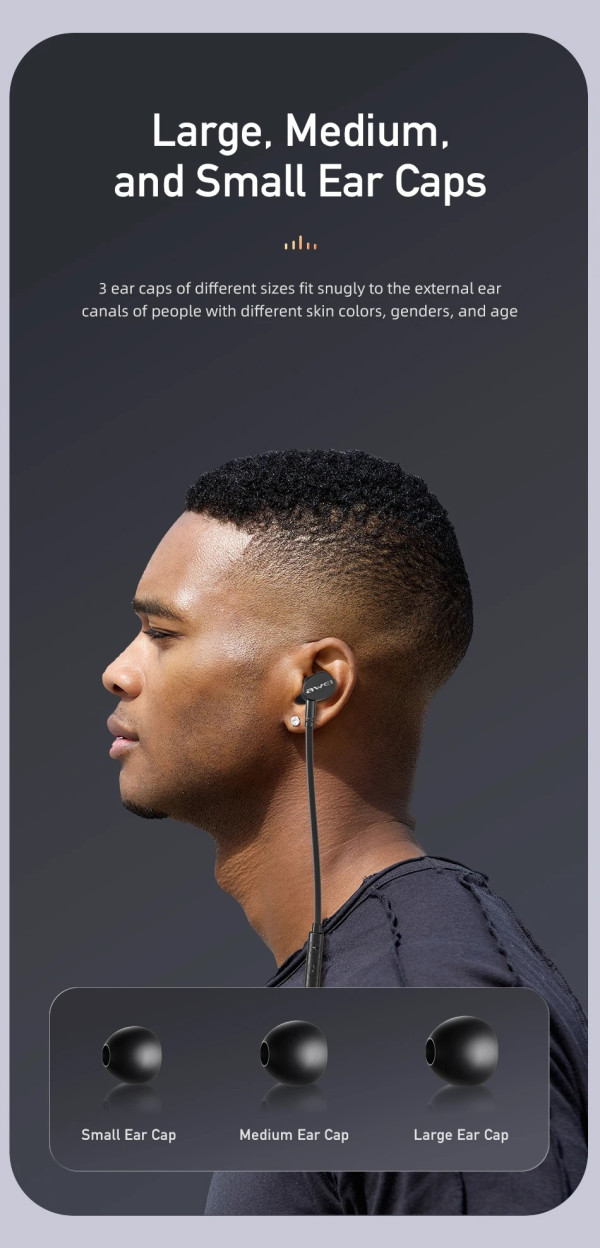 AWEI Slušalice AWEI TC-7 Bubice  USB-C w/microphone Crne