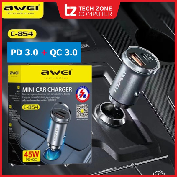 AWEI Punjač za auto AWEI C-854 QC3.0 30W 2-port