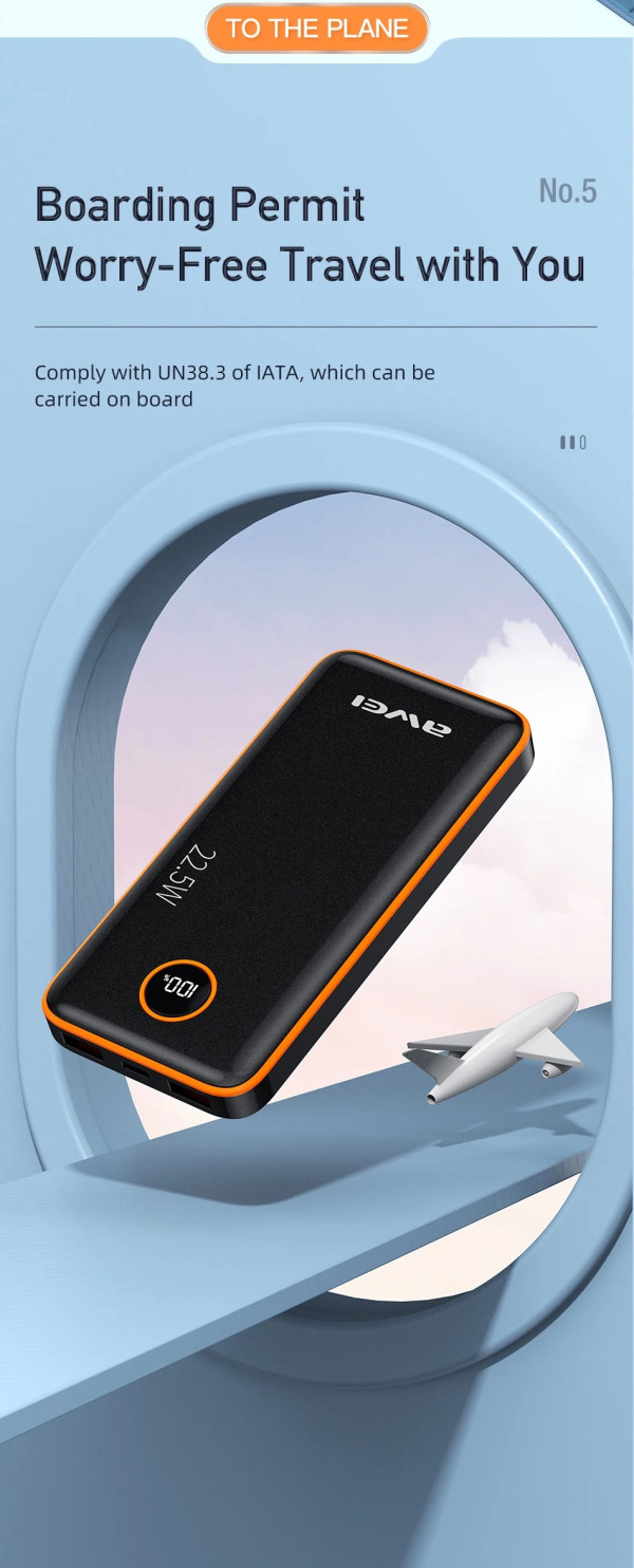 AWEI Powerbank AWEI P143K 10.000 mAh Li-Polymer
