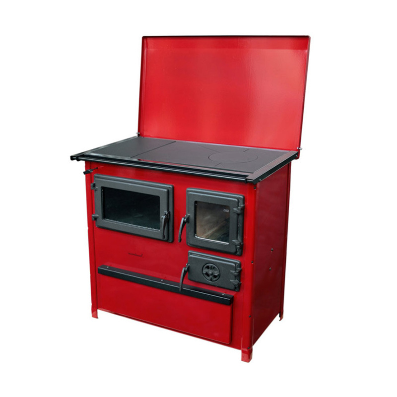 MBS Šporet na čvrsto gorivo MBS TREND, crveni, levi