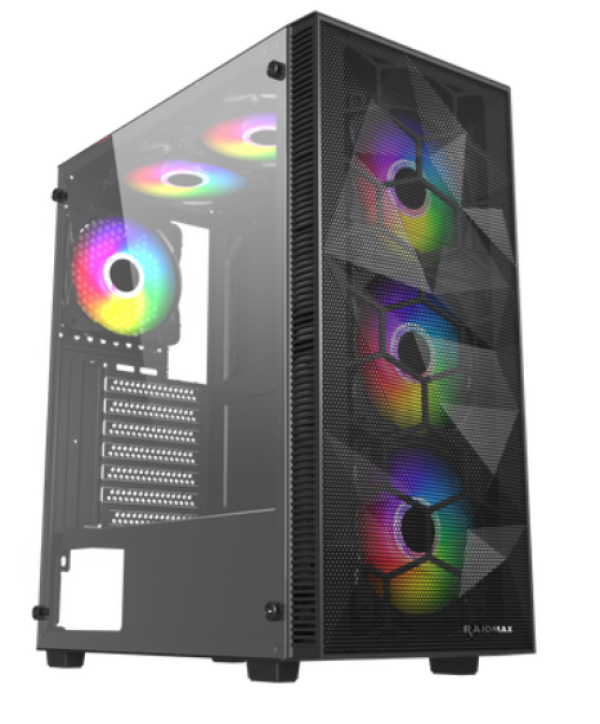 Raidmax Kuciste Raidmax Talos RGB window/4x 120mm/Crni/650W RX-650XT(B)/RT650RGB