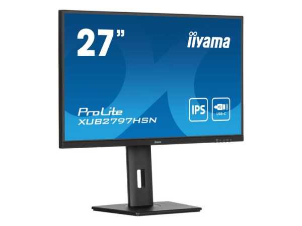 iiyama Monitor 27″ Iiyama XUB2797HSN-B1 IPS 1920×1080/100Hz/1ms/HDMI/DP/USB/RJ45