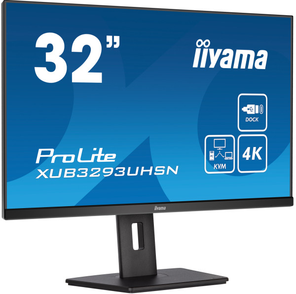 iiyama Monitor 31.5″ Iiyama XUB3293UHSN-B5 IPS 3840×2160/60Hz/4ms/HDMI/DP/USB/RJ45/zvuč