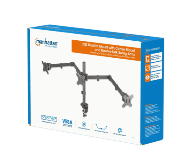 Manhattan Stoni nosač za 3 monitora Manhattan 461658 13″-27″