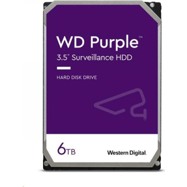WD HDD WD 6TB CMR SATA3 WD64PURZ 256MB Purple