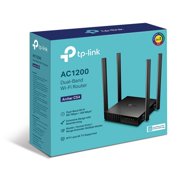 TP-Link LAN Router TP-LINK ARCHER C54 AC1200/2,4-5GHz/4 antene/AP/RE
