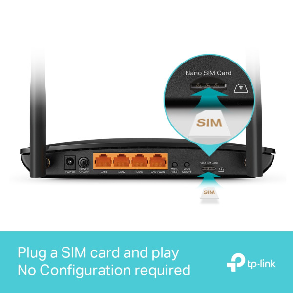 TP-Link 4G Router TP-LINK Archer MR500 AC1200/4GLAN/SIM slot