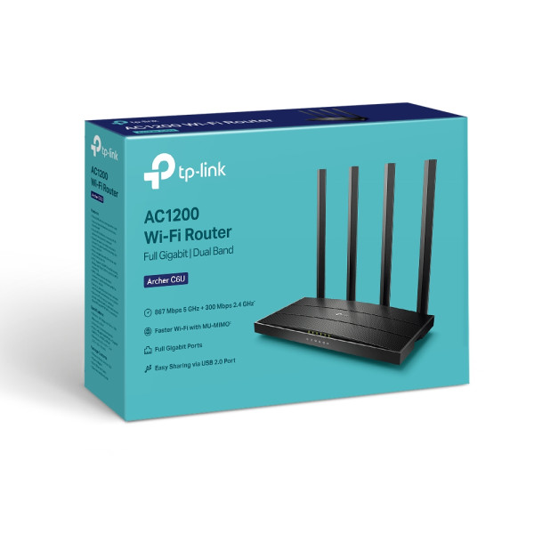 TP-Link LAN Router TP-LINK ARCHER C6U AC1200/1GWAN/4GLAN