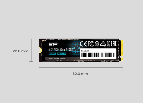 SILICON POWER SSD M.2 NVMe Silicon Power A60 Gen 3 256GB, 2100MB/s/1200MB/s SP256GBP34A60M28
