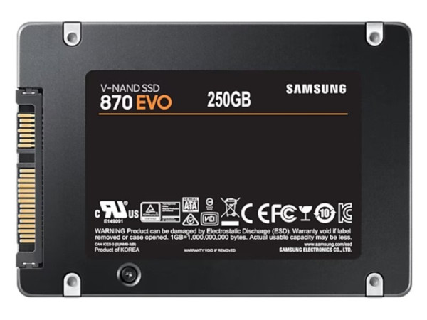 Samsung SSD 2.5″ SATA Samsung 870 EVO 250GB, 560/530MBs MZ-77E250BW