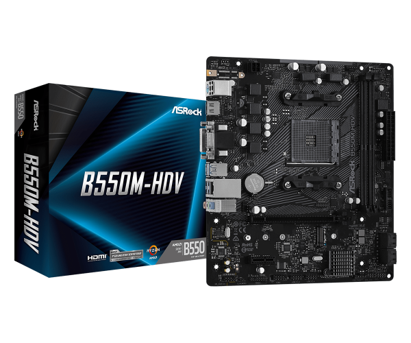 ASRock MB AM4 ASRock B550M-HDV 90-MXBDJ0-A0UAYZ