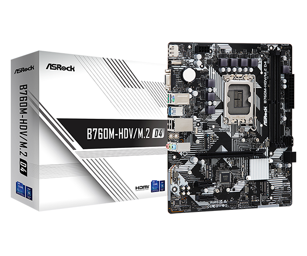 ASRock MB s1700 ASRock B760M-HDV/M.2 D4 90-MXBL40-A0UAYZ